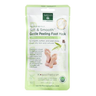 Earth Therapeutics Exfoliating Gentle Peeling Sock Mask 1pr