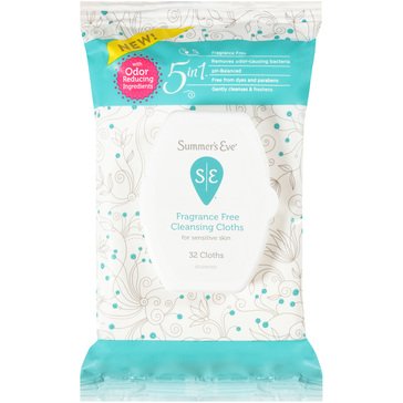 Summer's Eve Fragrance Free Feminine Cleansing Cloth, 32-count