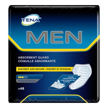 TENA Men's Moderate Absorbency Absorbent Guards, 48-count