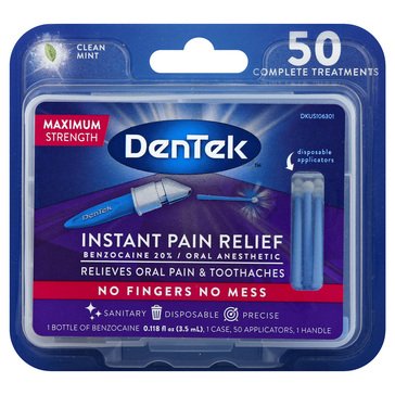 DenTek Adult Benzocane Instant Pain Relief Kit, 50-count