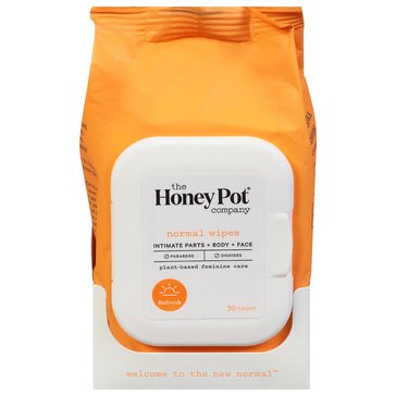 The Honey Pot Company Normal Intimate Wipes, 30-count