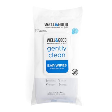 Well & Good Large Dog Ear Wipes, 50ct