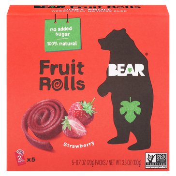 BEAR Strawberry Fruit Rolls, 5-Pack