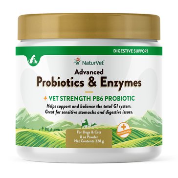 NaturVet Advanced Probiotic and Enzymes Powder, 8oz