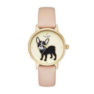 Kate Spade New York Grand Metro Gold-Tone and Vachetta Leather Watch