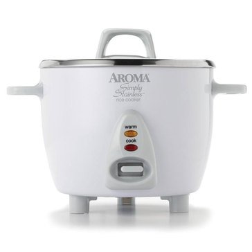 Aroma Simply Stainless 6-Cup Cooked Rice Cooker