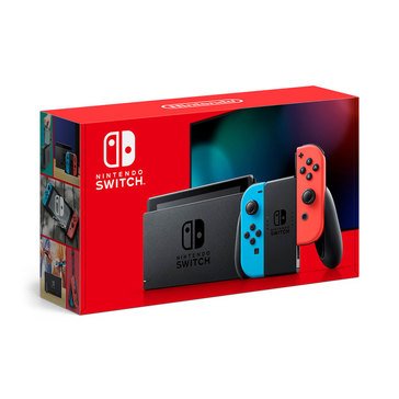 Nintendo Switch with Neon Blue Neon Red Joy-Con