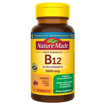 Nature Made Fast Dissolve Vitamin B12 3000mcg Tablets, 40-Count