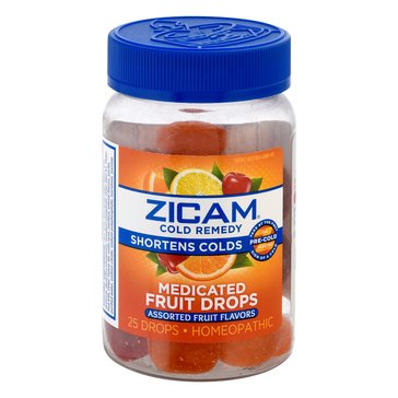 Zicam Cold Remedy Medicated Fruit Drops, 25-Count