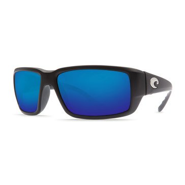 Costa del Mar Men's Fantail Matte Black/Blue Mirror Polarized Sunglasses