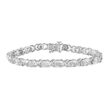 Unique Designs 1/4 cttw Diamond Sterling Silver Bracelet