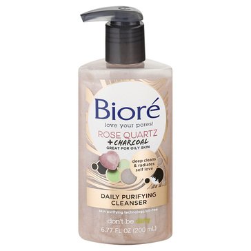 Bioré Rose Quartz Charcoal Daily Purifying Cleanser 6.77oz