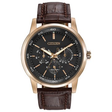 Citizen Men's Corso Leather Brown Strap Eco-Drive Watch