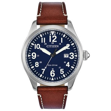 Citizen Men's Garrison Leather Brown Strap Eco-Drive Watch