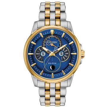 Citizen Men's Calendrier Stainless Steel Two-Tone Bracelet Eco-Drive Watch