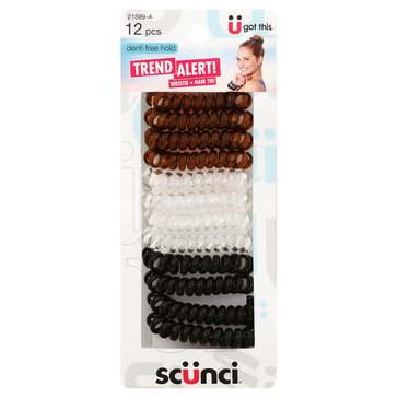 Scunci Plastic Spiral Twister 12pk