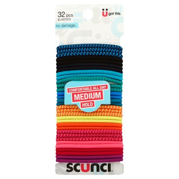 Scunci Mixed Texture Elastics 4mm 32-Pack