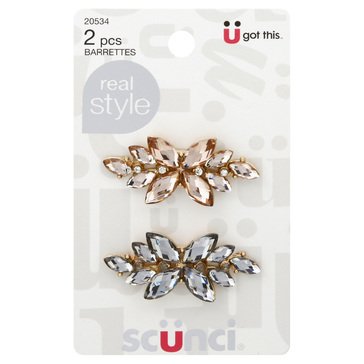 Scunci Jean Wire Barrettes 2pk