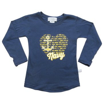 Third Street Toddler Girls' USN Heart Tee