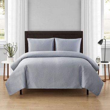 Harbor Home Matte Satin Embrod,3pc Quilt Set