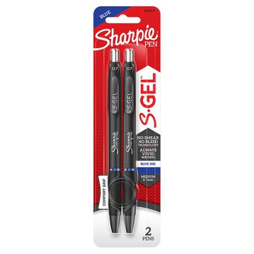 Sharpie S-Gel Medium Point Blue Ink Gel Pens, 2-count