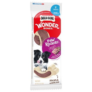 MilkBone Wonderbones Paw Rocker 6.2 oz. Beef S/M Adult Dog Treats