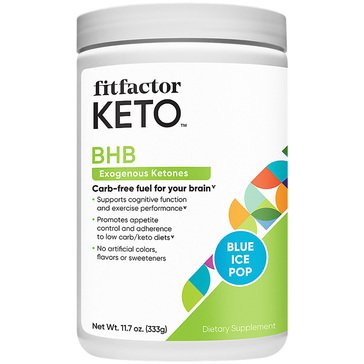 Fitfactor KETO BHB Blue Ice Pop Exogenous Ketones Carb-free Dietary Supplement, 30-servings