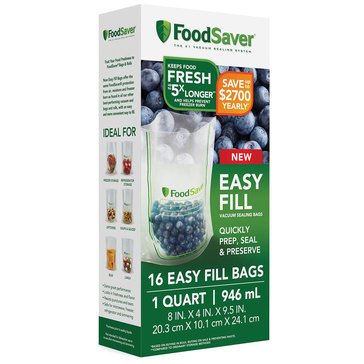 Foodsaver 2083545 16ct quart size gussetted bags