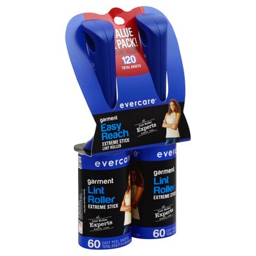 Evercare Garment Extreme 60-Layer Lint Roller, 2-Count
