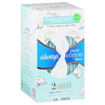 Always Pure Cotton Flexfoam Size 2, 24-count