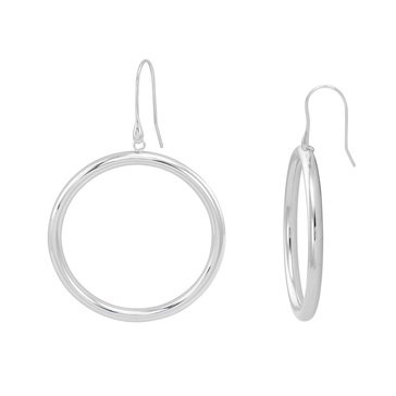 Sterling Silver Dangle Hoop Earrings