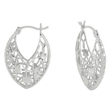 Sterling Silver Filligree Hoop Earrings