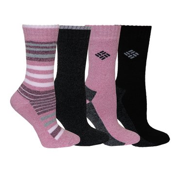 Columbia Women's Striped 4-Pack Crew Socks