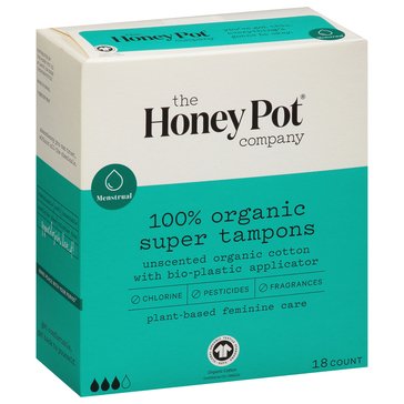 Honey Pot Co Super Organic Bio-Plastic Applicator Tampon
