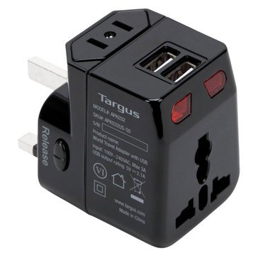 Targus World Travel Power Adapter with Dual USB Charging Port