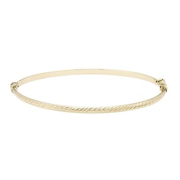 10K 3mm Diamond Cut Bracelet Bangle