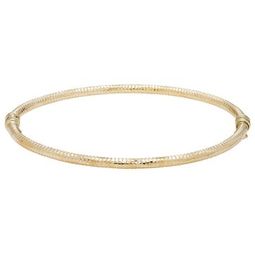 10K 3mm Diamond Cut Twist Bangle Bracelet