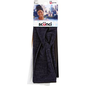 Scunci Solid Denim Turban 4-Count