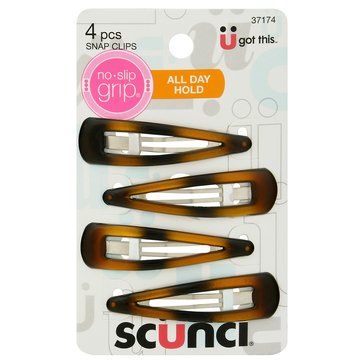 Scunci No-Slip Grip Epoxy Clippies 5.5cm 4-Count