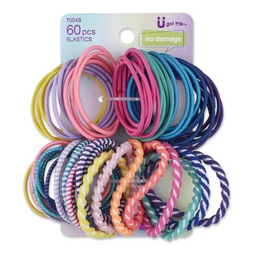 Scunci Mixed Elastics 2mm 60-Pack