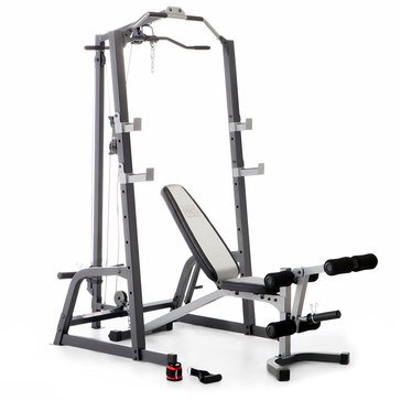 Marcy Pro Deluxe Cage System Machine with Weight Lifting Bench