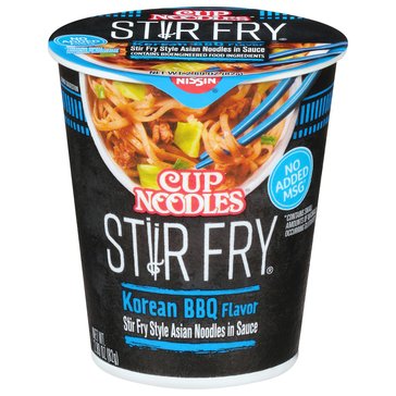 Nissin Cup Noodles Stir Fry Korean BBQ Noodles, 2.89oz