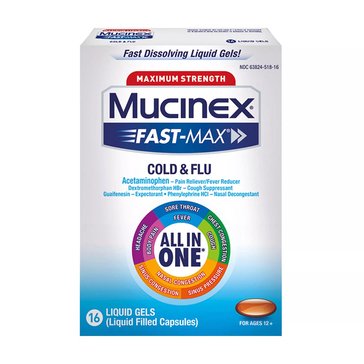 MUCINEX FAST-MAX Liquid Gels - Cold Flu 24/16-Count