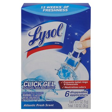 Lysol Toilet Bowl Cleaner Click Gel 6 ct Ocean Fresh