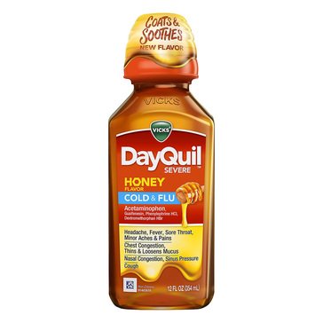 Vicks DayQuil Severe Cold & Flu Relief Honey Liquid, 12 fl oz