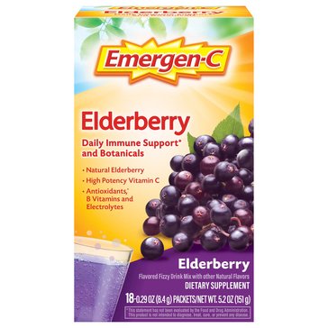 Emergen-C Elderberry Powder, 18-count