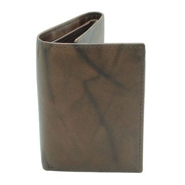 Stone Mountain Men's Marble Leather RFID Trifold Wallet Zip Compartment