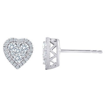 Because by Navy Star 1/2 cttw Diamond Heart Earrings