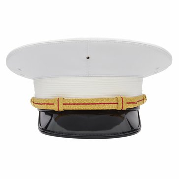 USMC Officer Company Grade Dress White Vinyl Combination Cap NO DEV Style#600202