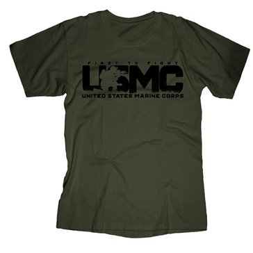 Frontline Military Apparel Men's USMC First to Fight Silhouette Tee